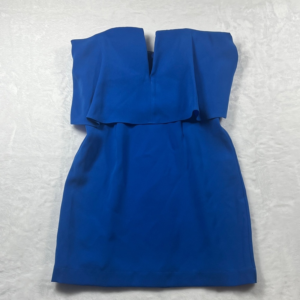 BCBGMaxAzria Kate Mini Vibrant Blue‎ Strapless Dress size 4